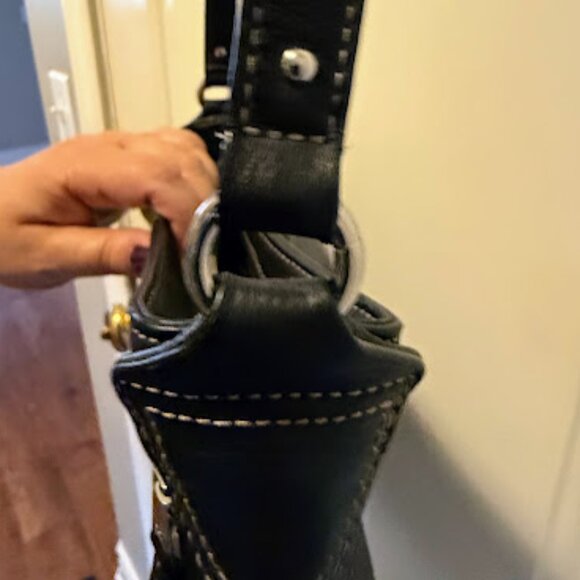 Tignanello Leather Crossbody Bag with build in wallet - Black - Picture 8 of 12